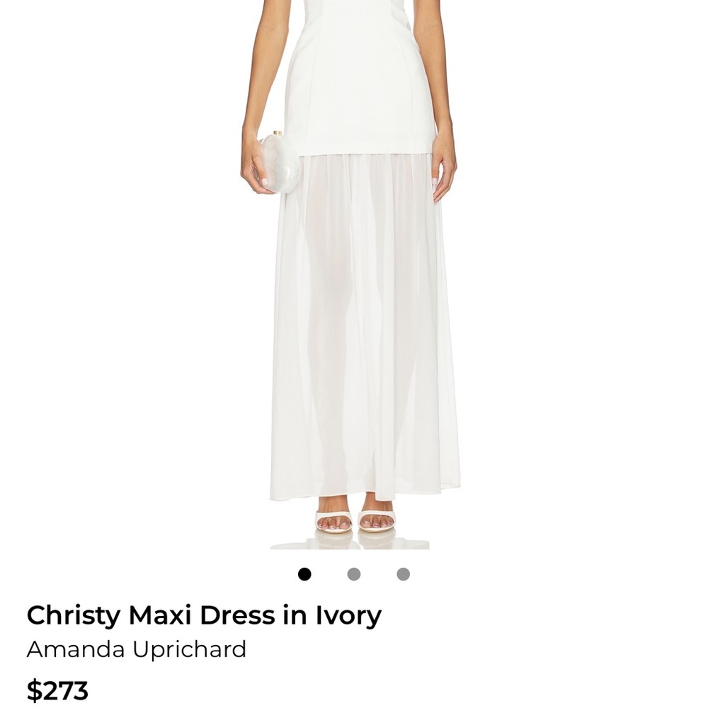 Amanda Uprichard Ivory Christy Maxi Dress